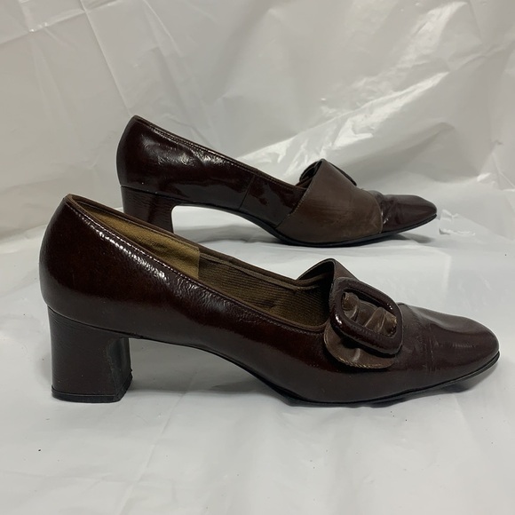 JOYCE California Dark Brown Heeled Loafer size 7-1/2 - Picture 5 of 12